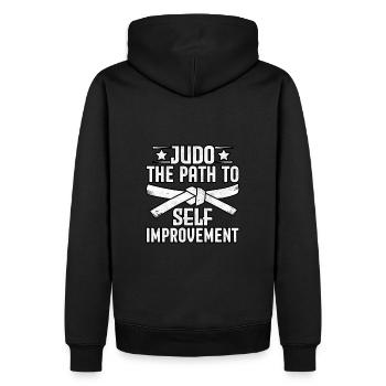 Le judo, le chemin du dépassement de soi - Sweat à capuche Premium bio Homme - noir - Dos - Nico (187cm)