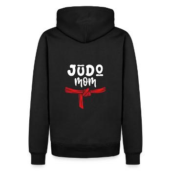 Maman judo - Sweat à capuche Premium bio Homme - noir - Dos - Nico (187cm)