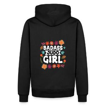 Fille de judo badass - Sweat à capuche Premium bio Homme - noir - Dos - Nico (187cm)