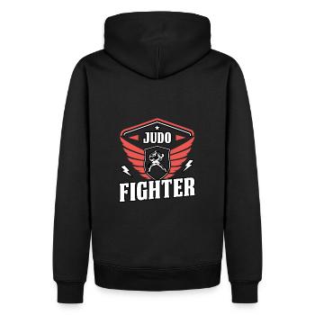 Combattant de judo - Sweat à capuche Premium bio Homme - noir - Dos - Nico (187cm)