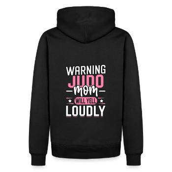 Warnung: Judo-Mama wird laut schreien - Männer Premium Bio Hoodie - Schwarz - Hinten - Nico (187cm)