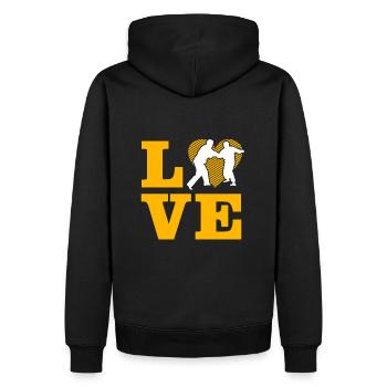 Ich liebe Judo - Männer Premium Bio Hoodie - Schwarz - Hinten - Nico (187cm)