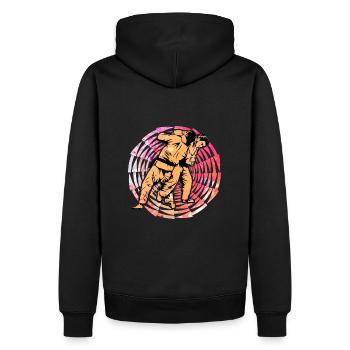 Judo - Sweat à capuche Premium bio Homme - noir - Dos - Nico (187cm)