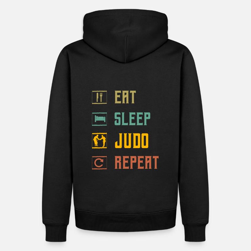 Manger Dormir Judo Répéter - Sweat à capuche Premium bio Homme - noir
