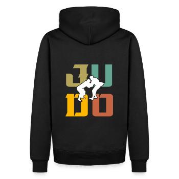 Judo - Sweat à capuche Premium bio Homme - noir - Dos - Nico (187cm)