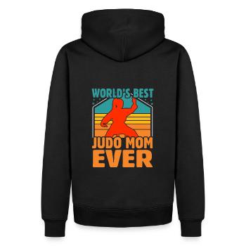 Die weltbeste Judo-Mama aller Zeiten - Männer Premium Bio Hoodie - Schwarz - Hinten - Nico (187cm)