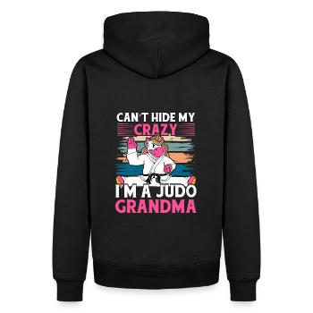 Ich kann meinen Wahnsinn nicht verbergen: Ich bin eine Judo-Oma - Männer Premium Bio Hoodie - Schwarz - Hinten - Nico (187cm)