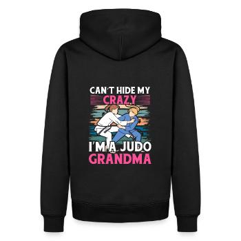 Ich kann meinen Wahnsinn nicht verbergen: Ich bin eine Judo-Oma - Männer Premium Bio Hoodie - Schwarz - Hinten - Nico (187cm)