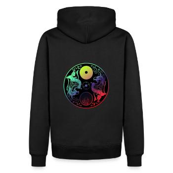 Yin Yang - Männer Premium Bio Hoodie - Schwarz - Hinten - Nico (187cm)