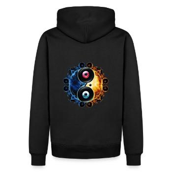 Yin Yang - Männer Premium Bio Hoodie - Schwarz - Hinten - Nico (187cm)
