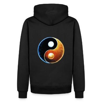 Yin Yang - Männer Premium Bio Hoodie - Schwarz - Hinten - Nico (187cm)