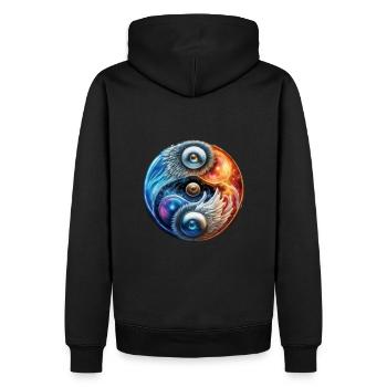 Yin Yang - Sweat à capuche Premium bio Homme - noir - Dos - Nico (187cm)