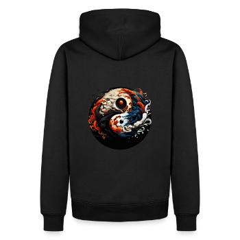 Yin Yang - Sweat à capuche Premium bio Homme - noir - Dos - Nico (187cm)