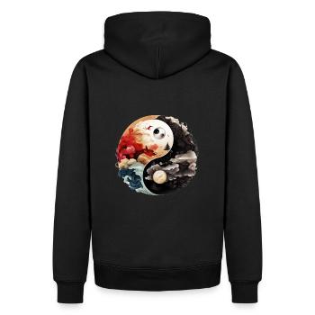 Yin Yang - Sweat à capuche Premium bio Homme - noir - Dos - Nico (187cm)