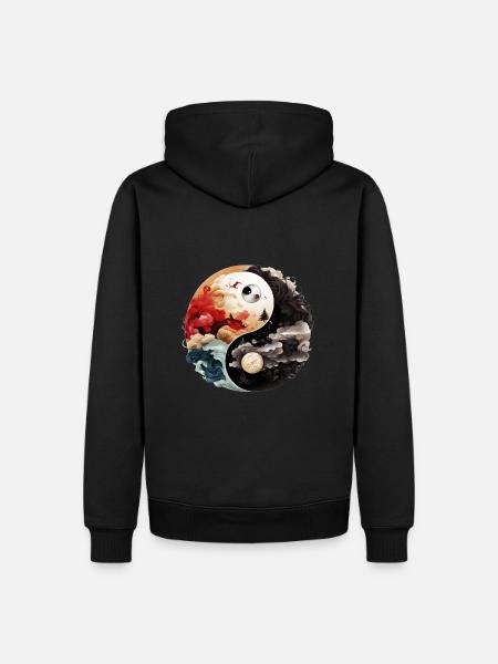 Yin Yang - Sweat à capuche Premium bio Homme - noir