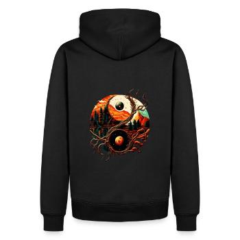 Yin Yang - Sweat à capuche Premium bio Homme - noir - Dos - Nico (187cm)