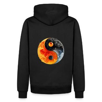 Yin Yang - Sweat à capuche Premium bio Homme - noir - Dos - Nico (187cm)