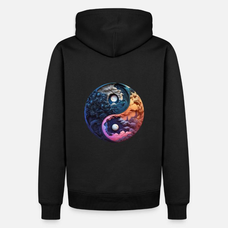 Yin Yang - Männer Premium Bio Hoodie - Schwarz