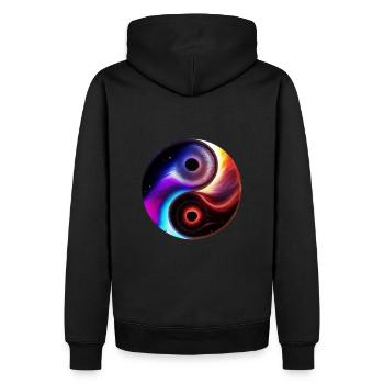 Yin Yang - Sweat à capuche Premium bio Homme - noir - Dos - Nico (187cm)