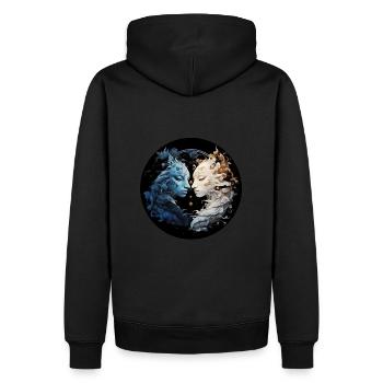 Yin Yang - Sweat à capuche Premium bio Homme - noir - Dos - Nico (187cm)