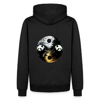Yin Yang Panda - Sweat à capuche Premium bio Homme - noir - Dos - Nico (187cm)