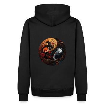 Yin Yang - Männer Premium Bio Hoodie - Schwarz - Hinten - Nico (187cm)