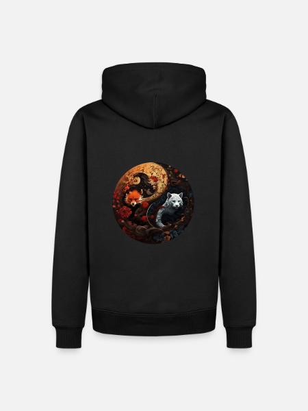 Yin Yang - Männer Premium Bio Hoodie - Schwarz