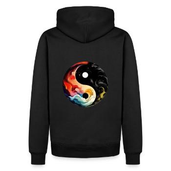 Yin Yang - Sweat à capuche Premium bio Homme - noir - Dos - Nico (187cm)
