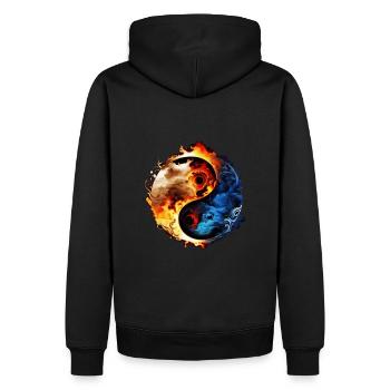 Yin Yang - Sweat à capuche Premium bio Homme - noir - Dos - Nico (187cm)