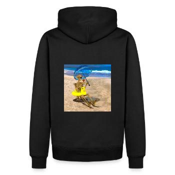 Grim Reaper with his favorite cocktail on the beach - Men’s Premium Organic Hoodie - black - Back - Nico (187cm)