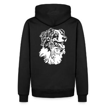 419 Australian Shepherd - Männer Premium Bio Hoodie - Schwarz - Hinten - Nico (187cm)