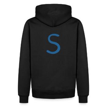 S - Men’s Premium Organic Hoodie - black - Back - Nico (187cm)