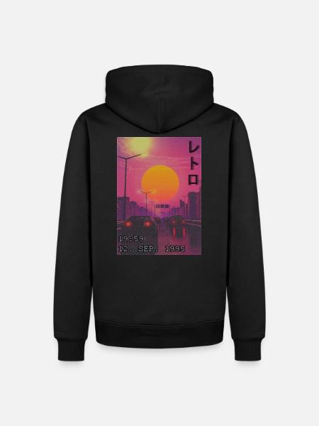 Retro Car Japan - Men’s Premium Organic Hoodie - black