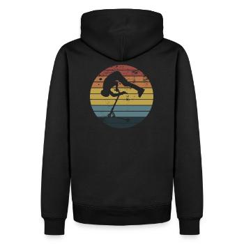 Vintage - Männer Premium Bio Hoodie - Schwarz - Hinten - Nico (187cm)