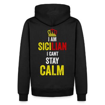 Sizilien Familie Sizilianer Sizilianerin Siziliani - Männer Premium Bio Hoodie - Schwarz - Hinten - Nico (187cm)