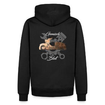 Hirondelle Low Simson - Mélange dans le sang - Sweat à capuche Premium bio Homme - noir - Dos - Nico (187cm)