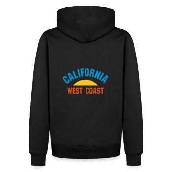 ★ Couleurs de conception modifiables ★ Côte ouest de la Californie - Sweat à capuche Premium bio Homme - noir - Dos - Nico (187cm)