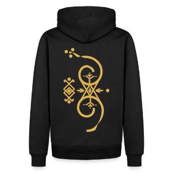 Amazigh symbole berbère - Sweat à capuche Premium bio Homme - noir - Dos - Nico (187cm)