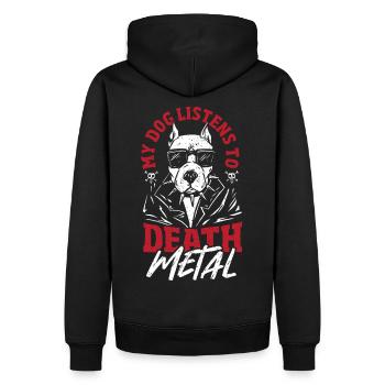 Metalhead Headbanger Heavy Music Death Metal Dog - Männer Premium Bio Hoodie - Schwarz - Hinten - Nico (187cm)