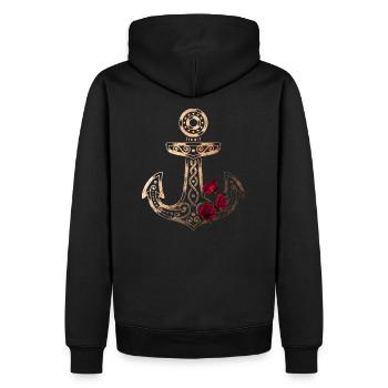 Vintage Rosenanker - Männer Premium Bio Hoodie - Schwarz - Hinten - Nico (187cm)