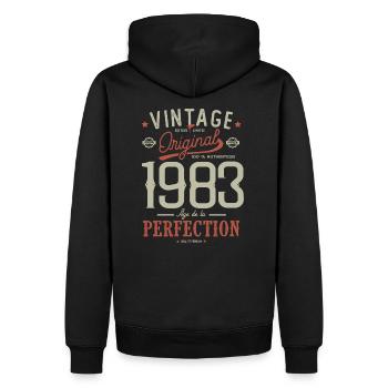 Âge perfection 1983 cadeau anniversaire 40 ans - Sweat à capuche Premium bio Homme - noir - Dos - Nico (187cm)