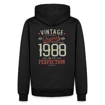 Age perfection 1988, birthday 33 years - Men’s Premium Organic Hoodie - black - Back - Nico (187cm)