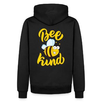 Lustige Biene Spruch Bee Kind - Männer Premium Bio Hoodie - Schwarz - Hinten - Nico (187cm)