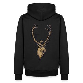 golden reindeer - Sweat à capuche Premium bio Homme - noir - Dos - Nico (187cm)