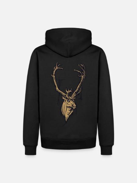 golden reindeer - Sweat à capuche Premium bio Homme - noir