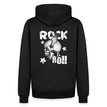 Rock And Roll! - Männer Premium Bio Hoodie - Schwarz - Hinten - Nico (187cm)