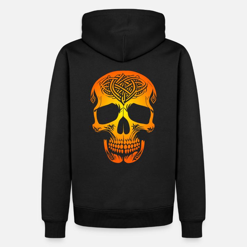 Crâne celtique doré - Sweat à capuche Premium bio Homme - noir