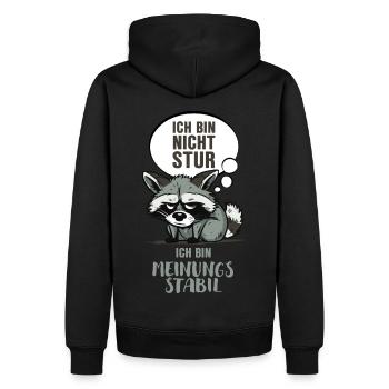 Ich Bin Nicht Stur - hell - Männer Premium Bio Hoodie - Schwarz - Hinten - Nico (187cm)