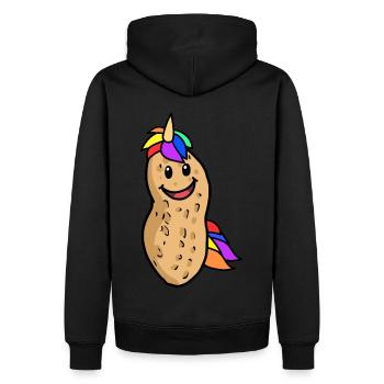 Peanut Licorne Créature Mythique Animal Noix Fantaisie - Sweat à capuche Premium bio Homme - noir - Dos - Nico (187cm)