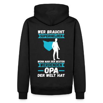 Werdender Großvater Opa - Männer Premium Bio Hoodie - Schwarz - Hinten - Nico (187cm)